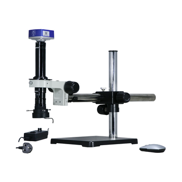 0.58-7X 8 Megapixels CMOS LED Light Boom Stand Video Zoom Microscope, SKU MZ02130406, three quarter front view