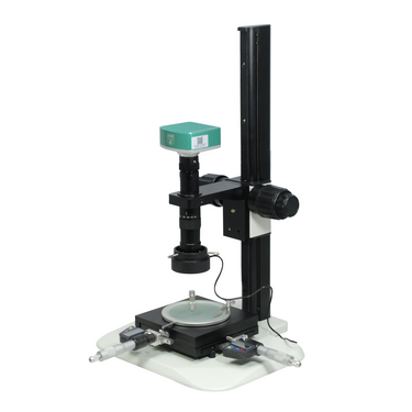 0.35-2.25X 2.0 Megapixels CMOS LED Light Track Stand XY Stage Travel Distance 2x2″ Measurement Microscope, SKU MS02030112, three quarter front view