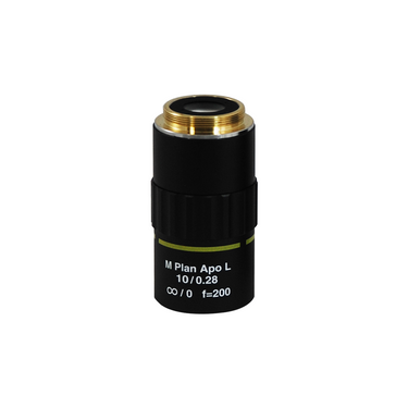 10X Infinity-Corrected Super-Long Working Distance (M Plan Apo L) Apochromatic Metallurgical Microscope Objective Lens Working Distance 34mm, SKU MT06033341, three quarter front view