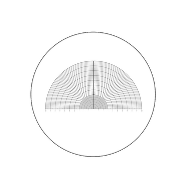 Multiple Scale Reticle ( Dia. 20mm), SKU RT20122123, three quarter front view