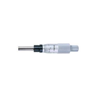 0-1″ Mechanical Micrometer Head Graduation 0.001″ 1" Flat Mechanical Micrometer Head (Thimble Diameter: Dia. 18mm, Spindle Diameter: Dia. 8mm), SKU Mitutoyo-153-207, three quarter front view