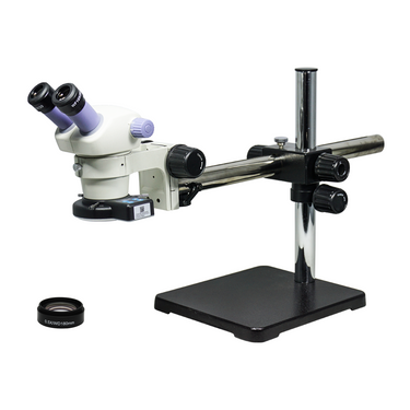3.5-30X LED Light Boom Stand Binocular Zoom Stereo Microscope, SKU SZ02080423, three quarter front view
