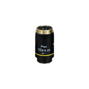 Objective Working Distance 10.2mm 10X Infinity Plan Achromatic Objective, SKU Nexcope-NE620-Objective-10-A, three quarter front view
