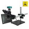 2.0 Megapixels 7-50X CMOS LED Light ESD Safe Dual Arm Stand ESD Trinocular Zoom Stereo Microscope, SKU SZ02090555, three quarter front view