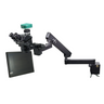 2.0 Megapixels 7-50X CMOS Flexible Arm ESD Safe Fluorescence Light Trinocular Zoom Stereo Microscope, SKU SZ02090653, three quarter front view