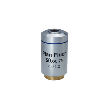 60X Infinity-Corrected Long Working Distance Plan Fluor Apochromatic Microscope Objective Lens Working Distance 2.24mm, SKU FM06023641, three quarter front view