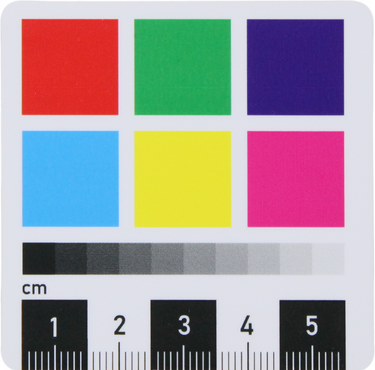 Low Gloss Double-Sided Scale Yes Double-Sided PVC Photography Scale with Compass Pattern (5cm), SKU CT20051306, three quarter front view