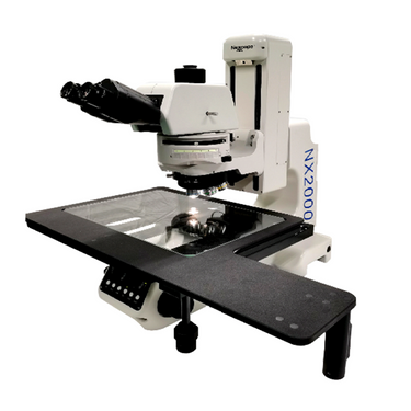 50-1000X HL Dual Illuminated Light XY Stage Travel Distance 356x305mm Trinocular Transmitted/Reflected Metallurgical Microscope, SKU Nexcope-NX2000-Trinocular, three quarter front view