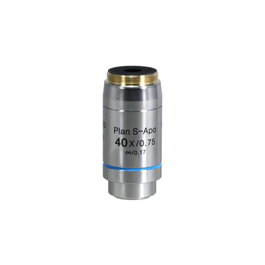 Objective Working Distance 1.4mm 40X Infinity Plan Semi-Apochromatic Objective, SKU BM13213551, three quarter front view