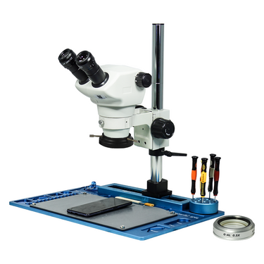 4-50X LED Light Post Stand Binocular Zoom Stereo Microscope, SKU SZ02030262, three quarter front view