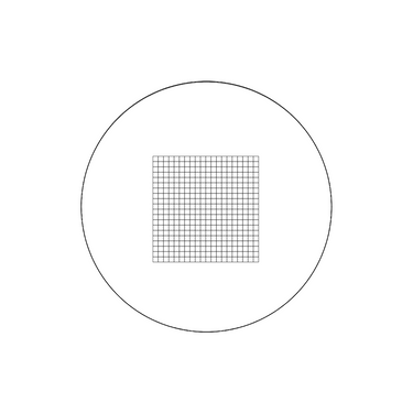 10x10mm/20x20 Net Grid Net Grid Reticle ( Dia. 21mm), SKU RT20105131, three quarter front view