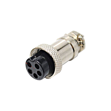5-Pin Aviation Connector, SKU ST02031402-0004, three quarter front view