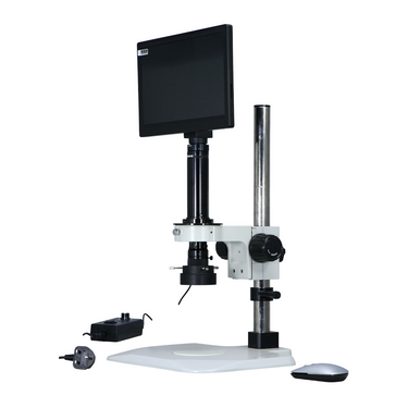 0.7-4.5X 2.0 Megapixels CMOS LED Light Post Stand Video Zoom Microscope, SKU MZ02120107, three quarter front view