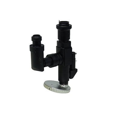1X Quadruple (4) Holes Laser Video Microscope Body, SKU LM18011211, three quarter front view