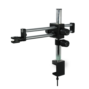 Microscope Boom Stand with Clamp, Double Arm, Heavy Duty, SKU ST02061201, three quarter front view