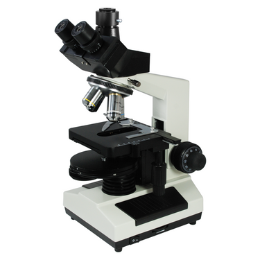 40X-1600X Phase Contrast Lab Microscope, Trinocular, Halogen Light, SKU PH13040321, three quarter front view