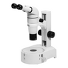 8-50X Track Stand Halogen Transmitted Light Binocular Parallel Zoom Stereo Microscope, SKU PZ17120121, three quarter front view
