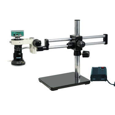 1-6X 2.0 Megapixels CMOS LED Light Dual Arm Stand Video Zoom Microscope, SKU MZ02110531, three quarter front view