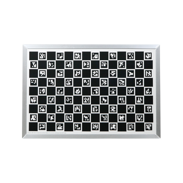 Manufacturing Precision ±10μm Aluminum Alloy Checkerboard Calibration Target compatible with CharuCo (310x210mm 14x9), SKU CT20090301, three quarter front view