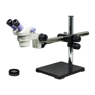 3.5-30X Boom Stand Binocular Zoom Stereo Microscope, SKU SZ02080421, three quarter front view
