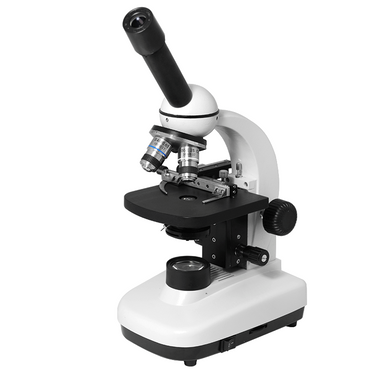 40X-1000X Biological Compound Microscope, Monocular, LED Light, SKU BM13070131, three quarter front view