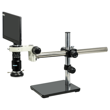 1-6X 2.0 Megapixels CMOS LED Light Boom Stand Video Zoom Microscope, SKU MZ02110404, three quarter front view