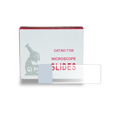 50 Frosted Microscope Slides, Both Sides Frosted, Glass, SKU SL39101007, three quarter front view