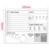 5mm/10 Div, 5mm/5 Div, 40mm/4 Div Multiple Scale Film Ruler, SKU RT02420614, three quarter front view