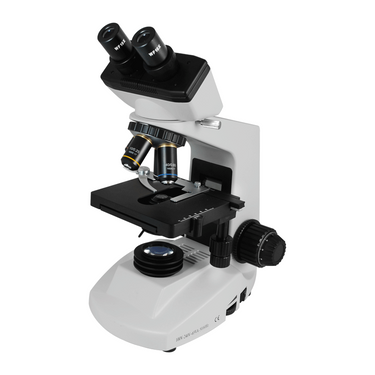 40X-1000X Biological Compound Binocular Laboratory Microscope, Halogen Light, XY Stage, SKU BM05050201, three quarter front view