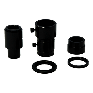 4 Pcs 10X Digital Camera Lens Adapter Kit for Microscopes (23.2mm to 30mm, 23.2mm to C-Mount, 33mm to 27mm, 33mm to 32mm), SKU CP02062002, three quarter front view