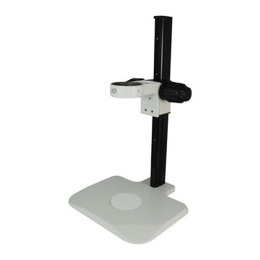 Microscope Track Stand, 76mm Fine Focus Rack, 520mm Track Length (4 Mounting Holes), SKU ST02041306, three quarter front view