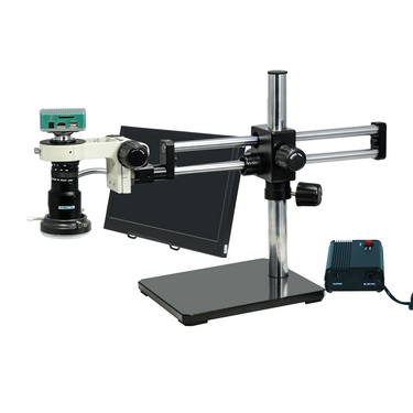 1-6X 2.0 Megapixels CMOS LED Light Dual Arm Stand Video Zoom Microscope, SKU MZ02110532, three quarter front view