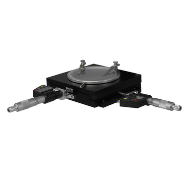 XY Mechanical Measurement Stage for Microscopes + Digital Micrometer Head, SKU MS05811202, three quarter front view