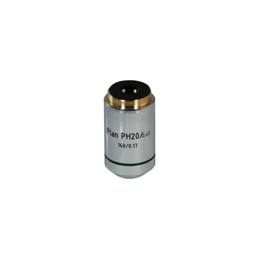 Objective Working Distance 6mm 20X Plan Achromatic Phase Contrast Objective, SKU PH13043431, three quarter front view