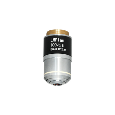 100X Long Working Distance LM Plan Achromatic Metallurgical Microscope Objective Lens Working Distance 2mm, SKU MT05073831, three quarter front view
