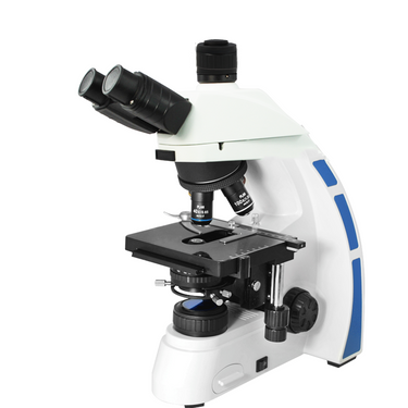 40X-1000X Biological Compound Laboratory Microscope, Trinocular, Halogen Light, Adjustable Eyepieces, SKU BM05100303, three quarter front view