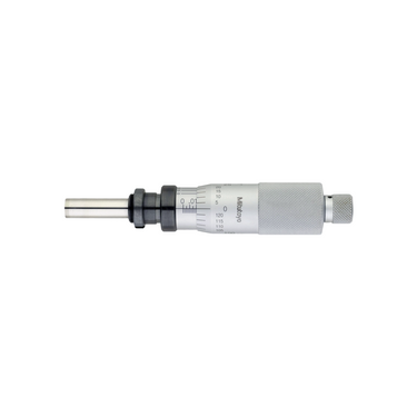 0-0.05″ Mechanical Micrometer Head Graduation 0.000005″ 0.05" Flat with Clamp Nut Extra-Fine Feeding Mechanical Micrometer Head (Thimble Diameter: Dia. 21mm, Spindle Diameter: Dia. 8mm, W/Vernier), SKU Mitutoyo-110-112, three quarter front view