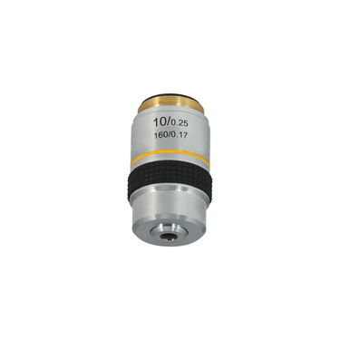 10X Achromatic Microscope Objective Lens Working Distance 6.3mm, SKU BM05043311, three quarter front view