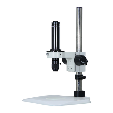 0.7-4.5X Post Stand Video Zoom Microscope, SKU MZ02120101, three quarter front view