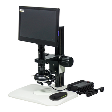 0.35-2.25X 2.0 Megapixels CMOS LED Light Track Stand 3D Video Zoom Microscope, SKU MZ02010115, three quarter front view