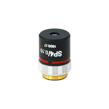 4X Semi-Plan Achromatic Microscope Objective Lens Working Distance 17.912mm, SKU BM13033221, three quarter front view
