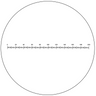 Microscope Eyepiece Reticle Linear Scale Micrometer Ruler Dia. 24mm, 10mm/200 Div., SKU RT20101162, three quarter front view