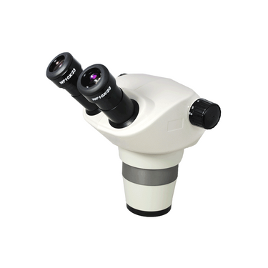 6-50X Zoom Stereo Microscope Head, Binocular, Field of View 23mm Working Distance 115mm, SKU SZ04031121, three quarter front view