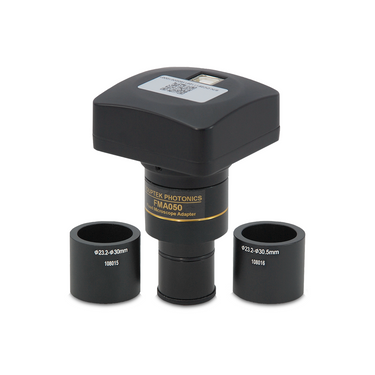 5MP USB 2.0 CMOS Color Digital Microscope Eyepiece Camera + 2K Video Capture 60fps + Measurement for Windows XP/Vista/7/8/10/11, Mac OSX, Linux 2.6 and Above, SKU DC29111351, three quarter front view