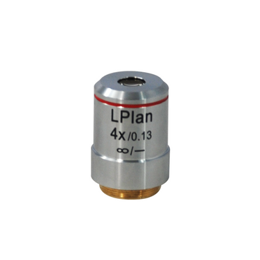 4X Infinity-Corrected Long Working Distance Plan Achromatic Microscope Objective Lens Working Distance 22mm for Biological Microscope, SKU BM05133231, three quarter front view