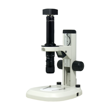 0.58-7X 5.0 Megapixels CMOS Track Stand LED Dual Illuminated Light Video Zoom Microscope, SKU MZ02130214, three quarter front view
