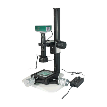 0.35-2.25X 2.0 Megapixels CMOS LED Light Track Stand XY Stage Travel Distance 2x2″ Measurement Microscope, SKU MS02030102, three quarter front view