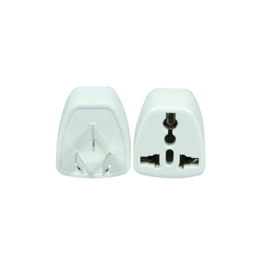 Universal to AU 3 Pin Plug Power Adapter AC Travel Socket Converter 250V 10A, SKU EC02411401, three quarter front view