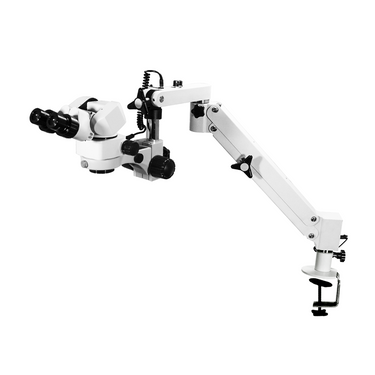 3.44X/6.25X/10.94X/18.75X/34.38X LED Reflection Light Pneumatic Arm Binocular Parallel Multiple Power Operation Stereo Microscope, SKU SM51030141, three quarter front view