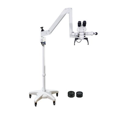 4X/6X/6.5X/10X/10.5X/16X Floor Stand Trinocular Parallel Multiple Power Operation Surgical Microscope, SKU SM51010132, three quarter front view